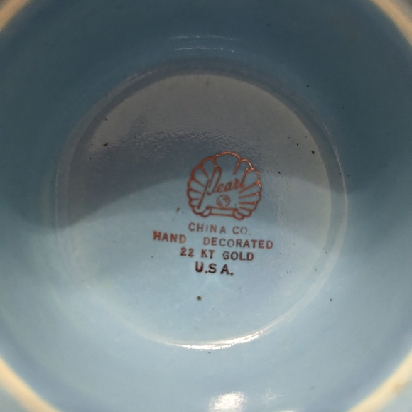 🎶🎶VTG 40's Porcelain Blue W Gold Floral Design "Tea For 2" Musical Teapot🎶🎶 - Picture 11 of 12